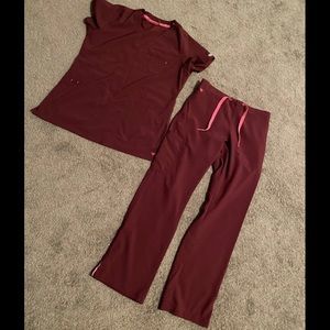 Med couture maroon scrub set
